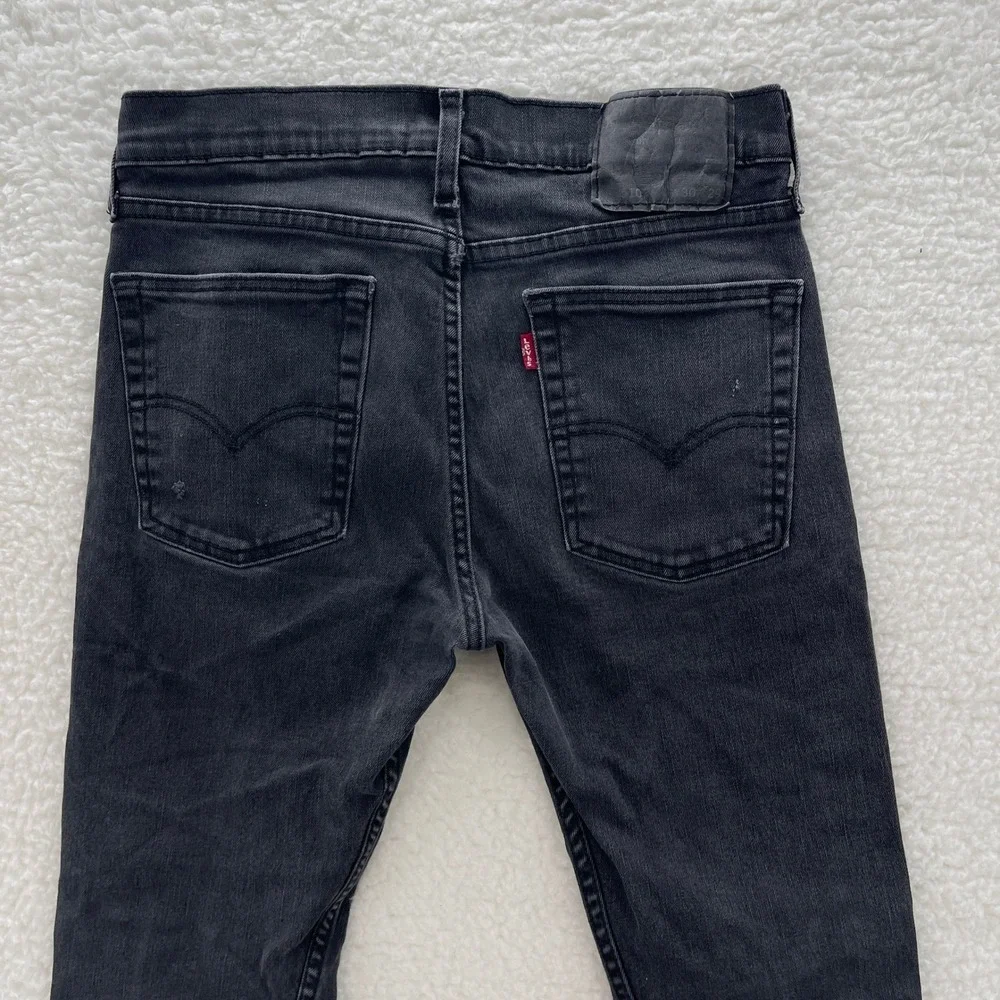 Levis Jeans Mens 30x29 Black 510 Skinny Stretch Denim Grunge Goth Minimalist